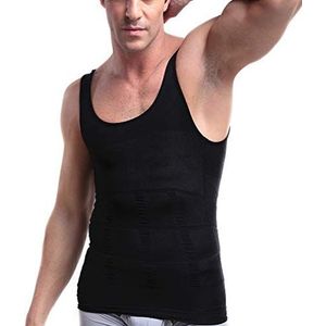 Slanker makende bodyshaper voor heren, vest, shirt, zwart, S