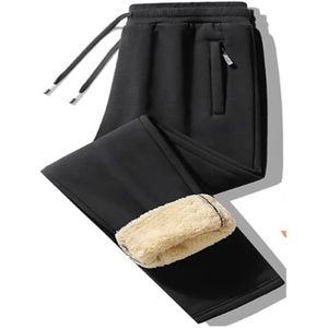 Fleece Joggingbroek For Heren Fleece Gevoerde Joggingbroek Casual Thermiek Trainingspak Warme Loungebroek(Black1,4XL)