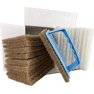 OLI-NATURA padset klein - met 1 x padhouder met handgreep, pads 10 x wit & 10 x beige