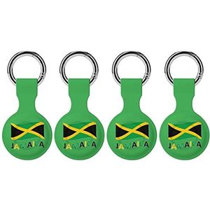 Jamaicaanse Vlag Siliconen Case Voor Airtags Met Sleutelhanger Beschermhoes Airtag Finder Accessoires Houder