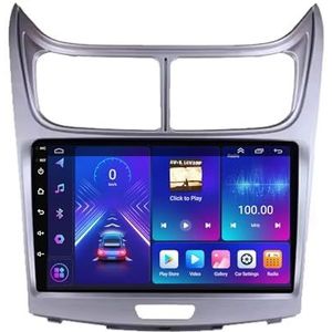 Dubbele DIN Android 14 autoradio voor Chevrolet Sail 2009-2014 9 Duim QLED Touch screen-met Draadloze Carplay Android Auto GPS navigatie 4G WiFi Stuurwielbediening achteruitrijcamera(P4 4G+WIFI 8Core