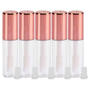 Lipgloss-tube van 1,2 ml, cosmetische container met flesstop, mini-lippenstiftmonsterfles, lege hervulbare fles, 10 stuks, roségoud