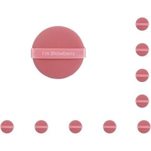 10 set van 7 cosmetische puff natte droge foundation applicatordubbelzijdige zachte make-up spons draagbaar voor vrouwen meisjes vrouwen rond rood