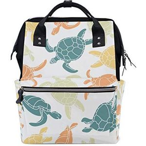 Jeansame Mummy Rugzak School Tas Laptop Reizen Tassen Casual Tas Dagtas voor Kids Jongens Meisjes Vrouwen Mannen Oceaan Zee Dierschildpadden Wereld Schattig