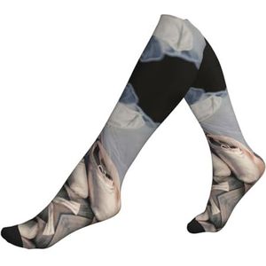 DEXNEL Ballet Schoen Compressie Sokken Voor Mannen Vrouwen 20-30 Mmhg Compressie Sokken Voor Sport Ondersteuning Sokken, 1 zwart, Eén Maat