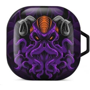 Kraken print oordopjes hoesje compatibel met Samsung hard shell beschermhoes zwart-stijl