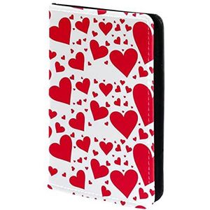 Paspoorthouder, paspoorthoes, paspoortportefeuille, reisbenodigdheden Happy Valentine's Day Red Love Heart, Meerkleurig, 11.5x16.5cm/4.5x6.5 in