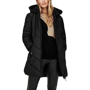 JACQUELINE de YONG Vrouwelijke gewatteerde jas Longline, zwart 2, L