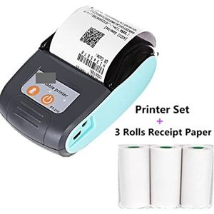 Handbediende inkjetprinter, PT210 58 mm thermische bonprinters USB Bluetooth-compatibele interface Draadloos verbinden met telefoon Gratis toepassing Miniprinter Printer voor label/productiedatum/barc
