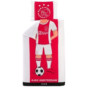 AFC Ajax Amsterdam - dekbedovertrek - geschikt voor dekbed - Ajax fanartikel - dames en heren - rood/wit - 140 x 200 cm