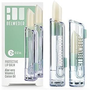BELWEDER - Beschermende Lippenbalsem met Aloë Vera, Vitamine E en Katoenzaadolie - Lippenverzorging Hydratatie en Regeneratie - Transparante Lip Balm Unisex (2 stuks 3,5g)