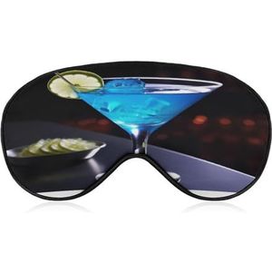 Blauw cocktailoogmasker, zijslaapmasker, licht, blinddoek, slaapmasker, neuskussen en elastische band, voor kinderen, dames en heren