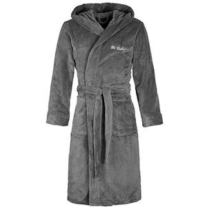 Di Vadini Florenz Badjas, uniseks, met capuchon, ochtendjas, wollig, nachtkleding van luxe microvezel, Öko-Tex Standard 100, kimono met keuze uit kleuren en maten, XXS-5XL, donkergrijs, M