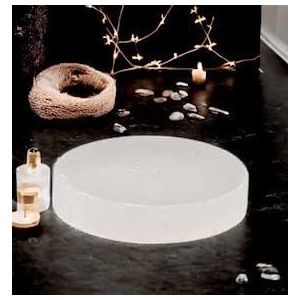 Seleniet Opladen Ronde Schijf Kristal Oplaadplaat Seleniet Slice Oplaadplaat Laadkristallen (7cm)