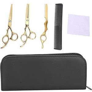 Goud Kappersschaar Set, met Zak Dunner Kapsel Schaar Kam Haar Styling Tool voor Thuis/Salon/Kapper/Kapper