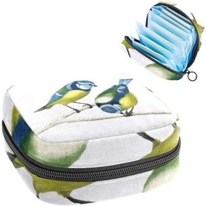 Opbergtas voor maandverband, menstruatiekit tas voor school, menstruatiecup zakje, maandverband organizer, mooie vogels