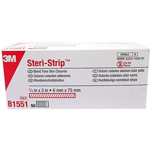 3M Steri-Strip Blend Tone Skin Closures (niet versterkt) - 1/2"" x 4"" - 6 strip envelop - - Doos van 50 bij 3M