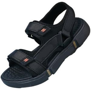 ZNTIHZ Sandalen voor jongens, zomer, strand, kinderen, stijlvolle schoenen, casual, lichtgewicht, antislip, zachte bodem, jongens, comfortabele waterschoenen voor vakantie, wandelen, Zwart A, 37 EU