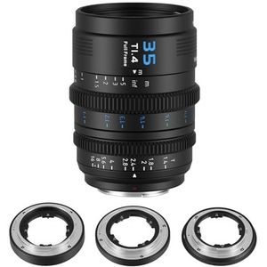 SIRUI VP-1 Vision Prime 1 T1.4 Full Frame Cine Lens, 35mm Manual Focus Cinema Lens with Pre-Installed E Mount, Interchangeable RF/Z/L Mounts (Black)