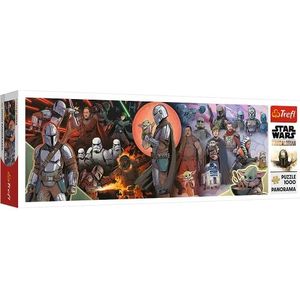 Trefl - Star Wars Mandalorian, De Avonturen Van De Mandalorian Panoramische Puzzel 1000 Elementen Collage Puzzel, Doehetzelf Puzzel, Amusement, Fun, Voor Volwassenen En Kinderen Vanaf 12 Jaar