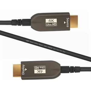 FAzuFlt 20ft / 6m 4K HDMI 2.0 kabel, glasvezelkabel 18 Gbps ultrasnelheid, 4K 60Hz, HDR, 3D, eARC, in muur CL3 geclassificeerd, slank en flexibel, lange verlengde HMDI-kabel, voor tv, PS4-projector