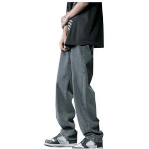 Heren Baggy Jeans Wide Skater Jeans Hip Hop Skateboard Jeans Casual Loose Denim Broek Y2K Streetwear Stijl Heren Slim Fit Jeans herenjeans(Noir,XL)