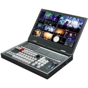 PVS0615 15,6 inch 6-kanaals ingangen Draagbare FHD LCD-scherm Multi-formaat videoswitcher met PIP-modus en mixer,Schakelde soepel