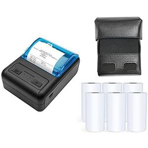 printer, Mini-etikettenprinter Draagbare printer Label Mini Multifunctionele Bluetooth-machine Thuiskantoor Ondersteuning Meerdere systemen(Add Case Six Rolls)