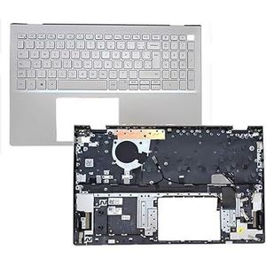 WANGHUIH Zilver Palmrest Case EU Lapout Toetsenbord Compatibel met DELL Inspiron 5501 5502 5504 5505 Laptop 06XCC3 6XCC3