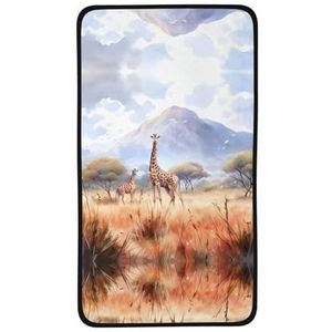 WapNo Afrikaanse savanne giraffe handdoek, koraal fluweel zeer absorberende handdoek voor hotels, badkamers, douches, spa's, 40 x 65 cm