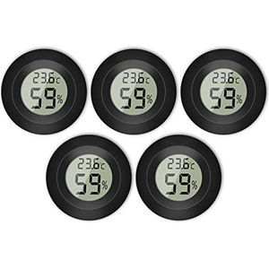 DIFCUL Thermometer Hygrometer,Binnenthermometer, Hygrometer, Mini LCD Digitale Thermo-hygrometer, Temperatuur en Luchtvochtigheidsmeter met Hoge Nauwkeurigheid, voor Babykamer, Interieur, Kantoor