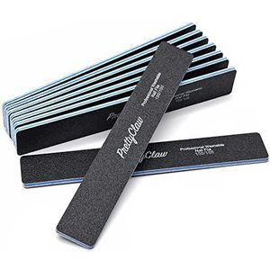 PrettyClaw | Manicure Nagelvijl 100/100 Grit Rechthoek Dubbelzijdig Zwart Nagelbord voor Nagels Manicure Nagelvijl 7 inch (100/100-10 stuks)
