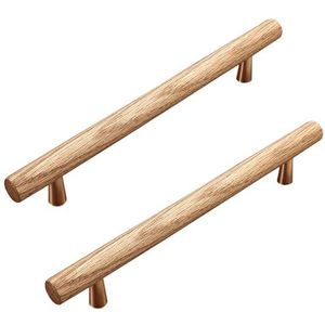 Meubelhandvat Houten kledingkastgrepen, 2 stuks ladegrepen, vernis walnoot T trekt gat midden: enkel gat - 160 mm for keukenkast meubeldecoratie met schroeven -48 mm/1,9 inch (Color : Wood Colour, S