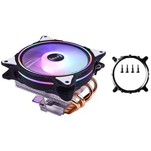 4 heatpipes processor Radiatorkoeler 120 mm RGB Low profil fan PWM 4PIN LGA 775 1155 1150 1151 1200 1366 2011 X79 X99 AM4 Ventilador (Color : C Red, Size : 4PIN)
