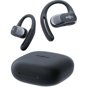 SHOKZ OpenFit Air open-ear hoofdtelefoon echte draadloze Bluetooth-oortelefoon met microfoon snel opladen 28 uur speeltijd IP54 waterdicht voor training - zwart