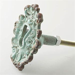 Deurknoppen klassieke meubels kledingkast deur zinklegering sleutelgat klein handvat retro kast antieke lade handvat deurklink (kleur: DZ07 groen)