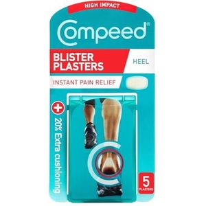 Compeed Extreme Heel Blisterpleisters, 5 hydrocolloïde pleisters, voetbehandeling, snel genezen, 20% extra demping*, verpakking kan variëren
