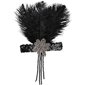 Veer Hoofdband 1920s Headpiece Feather Flapper Hoofdband Gatsby Hoofdtooi Vintage Bruids Avond Party Kostuum Jurk Accessoires Carnaval Veer Hoofdband