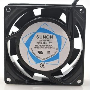 1 SP8115A 80mm Fan, 115V 0.19A, P/N 8025HBT, Quiet & Efficient for PC & Electronics