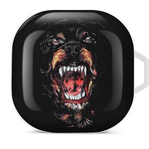 Roaring Rottweiler Oordopjes Hoesje Compatibel met Samsung Hard Shell Beschermhoes Wit-Stijl