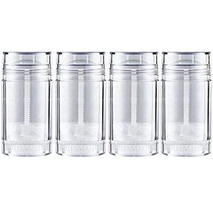 4 stuks deodorant container doorzichtige lege twist-up buizen DIY deodorant stick containers bodem vulling gel cosmetica lippenbalsem buis fles (75ml/2,5 oz)