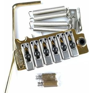 elektrische gitaar brug kit Tremolobrug Voor Elektrische Gitaar Tremolo System Zilver Zwart En Goud (Color : Gold)