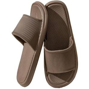 Non-slip Bathroom Slippers,Soft Slippers,Indoor And Outdoor Platform Pool Slippers Shower Slippers (Color : Coffee, Size : 36-37)