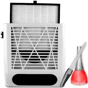 Retoo Nagelstofzuiger, stofafzuiging, professionele nagelstofzuiger, nagelstudio en thuis, 80 W, krachtige nagelzuiger voor manicuresalon en nageldesign, snelheid 4500 tpm, zilver