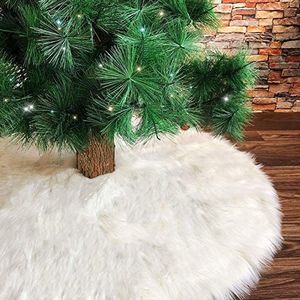 Deggodech Kerstboomrok van pluche, 90 cm, wit, voor kerstboom, voor kerstdecoratie, vakantie (sneeuw, 90 cm)
