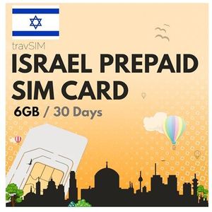 travSIM Israël SIM-kaart | 6GB mobiele data met 4G/5G-snelheden | Plan op Israël SIM-kaart is 30 dagen geldig