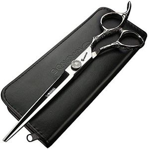6/7-inch professionele haarknippen rozenpatroon haarknippen styling tool (7-inch snijschaar)