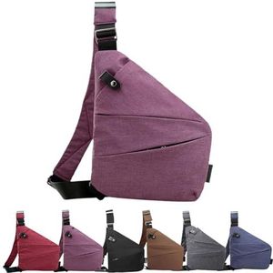 Anti-Theft Travel Bag, Anti Theft Travel Bag, Travel Bag for Women Men (Left Shoulder,Purple)