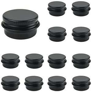 5g/5ml lege ronde metalen aluminium blikken verzegelde containers pot blikjes fles voor lippenbalsem, cosmetica, kaarsen, zalf, make-up, oogschaduw, poeder, thee (zwart-30 stuks)