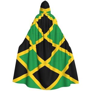 Bxzpzplj Vlag van Jamaica Print Hooded Mantel Lange Voor Carnaval Cosplay Kostuums 185cm, Carnaval Fancy Dress Cosplay